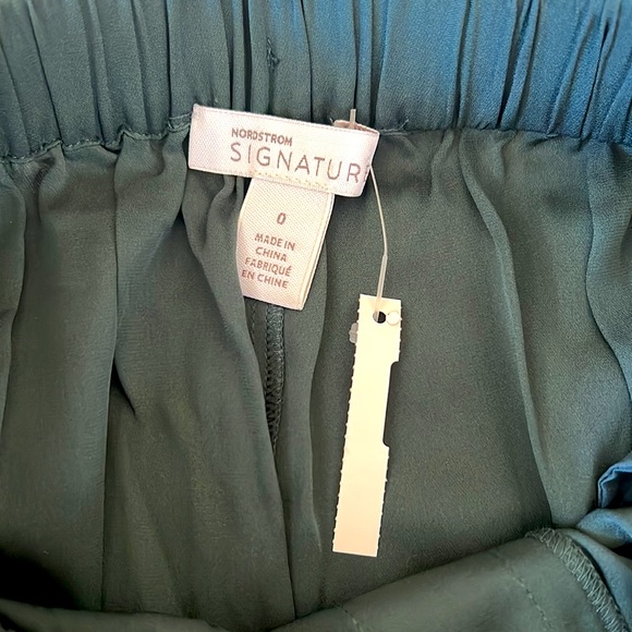Nordstrom Signature silk palazzo drawstring pants, sz 0 NWT - Picture 10 of 12